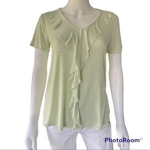 Ces Femme Short Sleeve Ruffle Tee Size Small